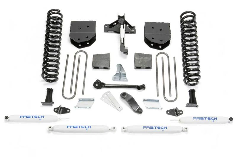 Fabtech 11-13 Ford F450/550 4WD 10 Lug 6-Zoll-Basis-System mit Perf.-Stoßdämpfern