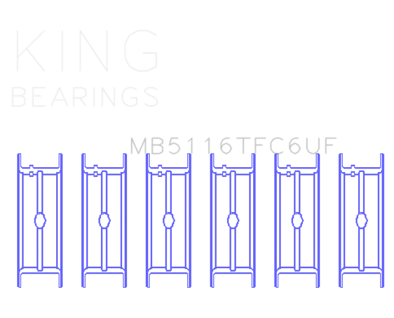 King Engine Bearings Chrysler 426Ci/ 440Ci V8 OHV- 6 Upper Flanges (Top Fuel) Main Bearing Set