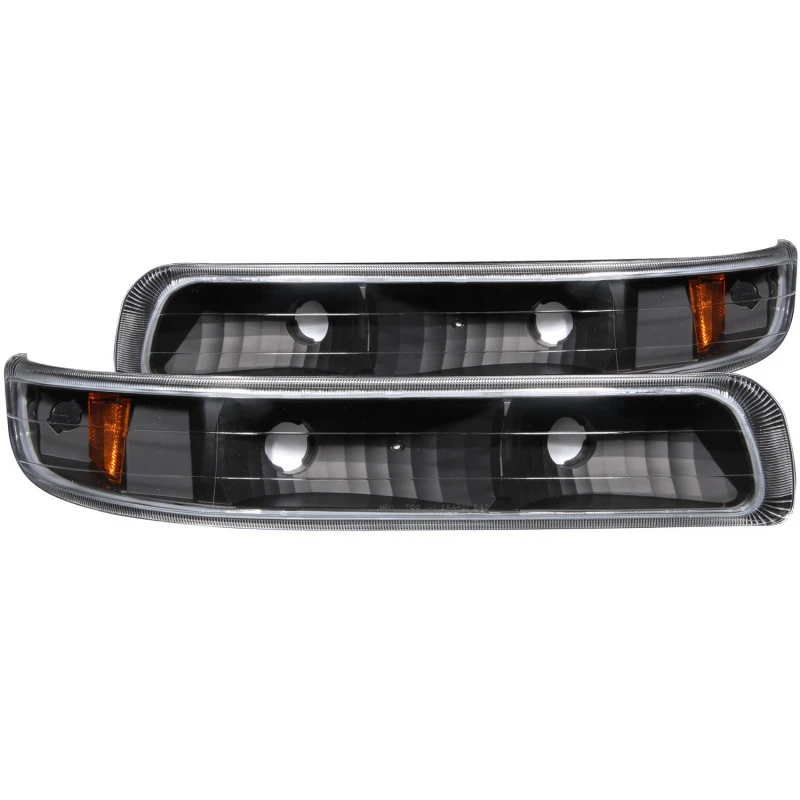 ANZO 1999-2002 Chevrolet Silverado 1500 Euro-Parkleuchten Schwarz mit Amber Reflektor