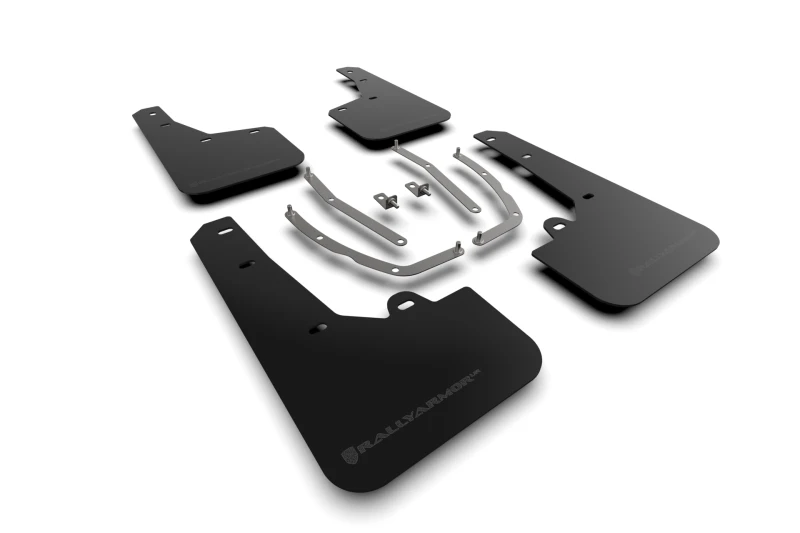 Rally Armor 22-24 Hyundai Tucson Schwarzes UR-Schmutzfänger - Metallisches Schwarzes Logo