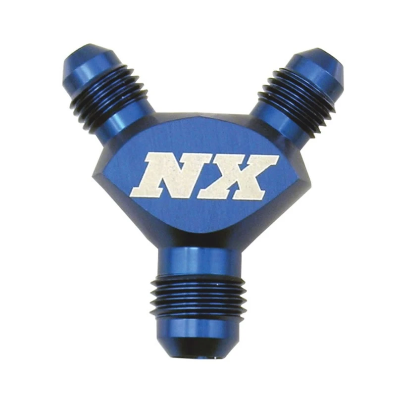 Nitrous Express 3AN x 3AN x 3AN Billet Pure-Flo Y Fitting - Blau