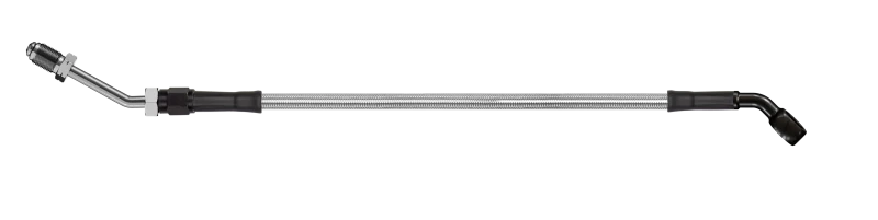 Goodridge 68 Zoll Universal Kupplungsleitung mit schwarzen Zink-Fittings und klarer Schlauch - 45Grad Banjo mit M10-Fitting