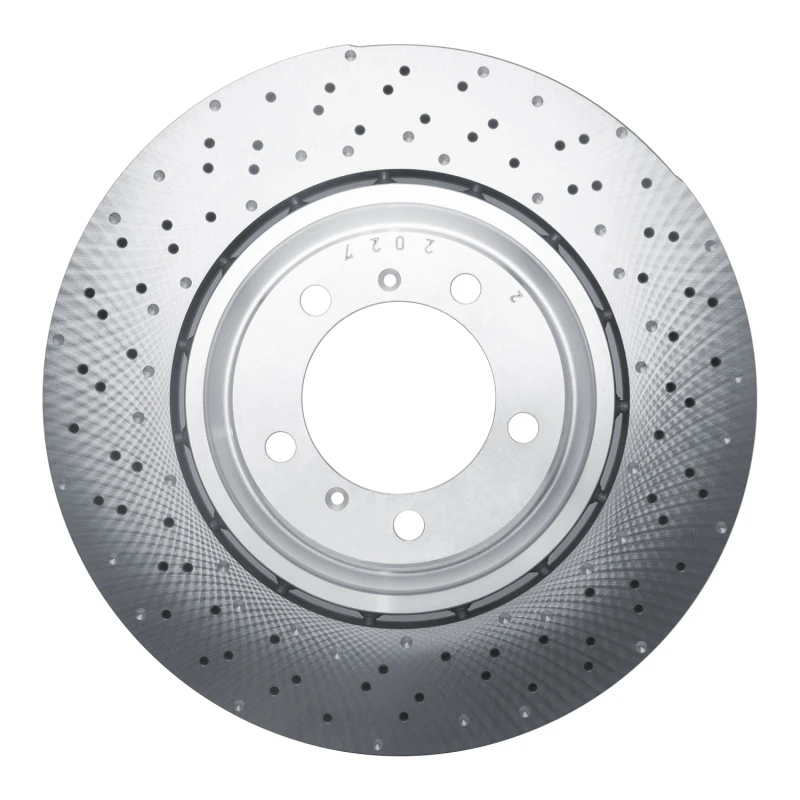 DFC 15-17 Porsche 911 Left Front Drilled Hi-Carbon Alloy Geomet Coated Rotor