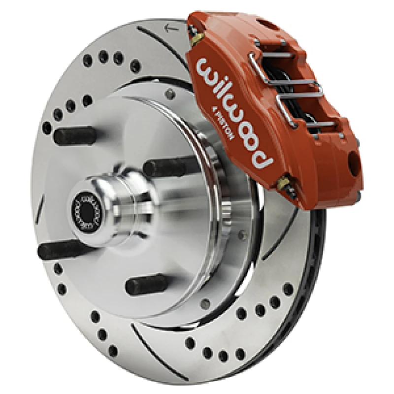 Wilwood 73-76 Porsche 914 Front Powerlite Bremse Kit Dilled & Slotted - Rot