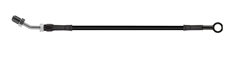 Goodridge 76in Universelle Kupplungsleitung mit schwarzen Zink-Fittings und schwarzen Schlauch - Gerades Banjo mit AN3-Anschluss