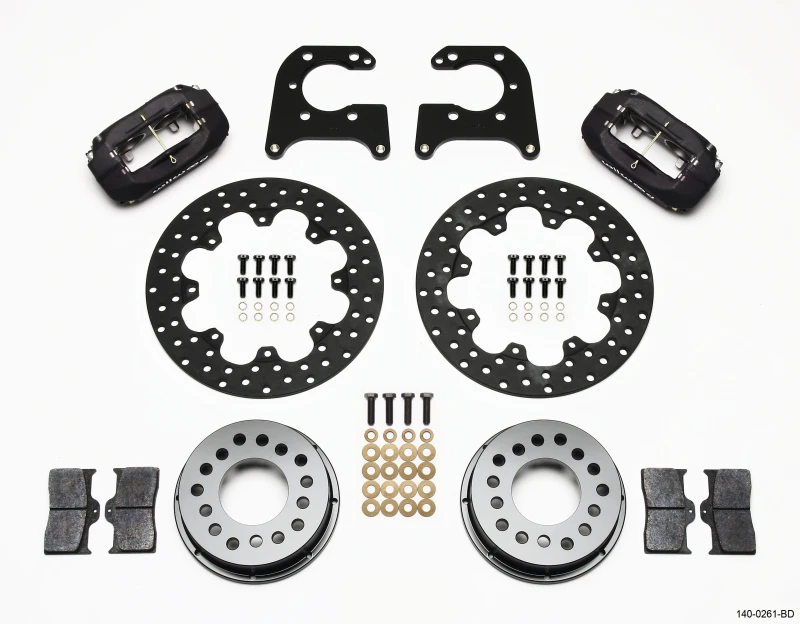 Wilwood Forged Dynalite Hinteres Drag-Kit mit gebohrter Bremsscheibe Big Ford 2,36 Zoll Versatz