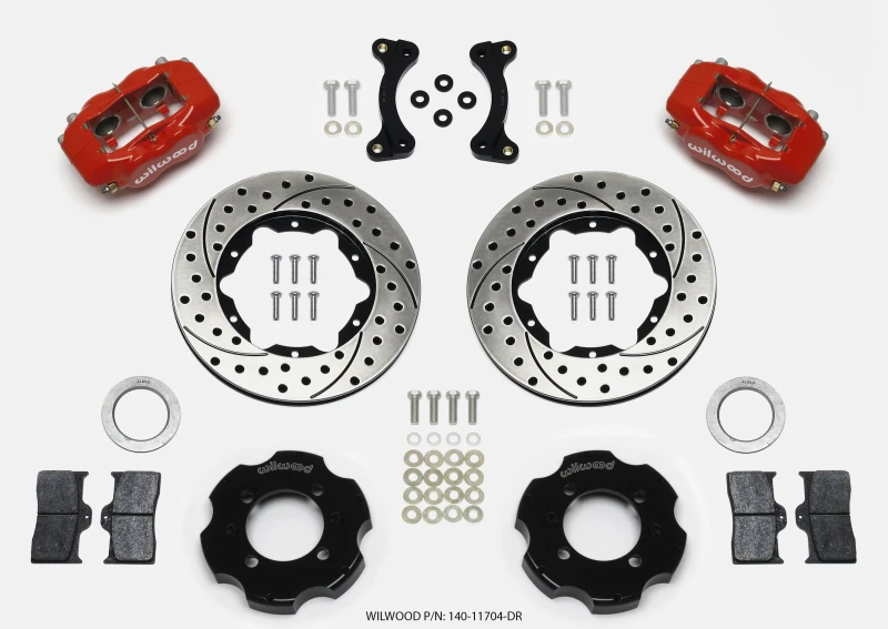 Wilwood Forged Dynalite Front Hat Kit 11,00 Zoll Bohrungen Rot 95-05 Miata