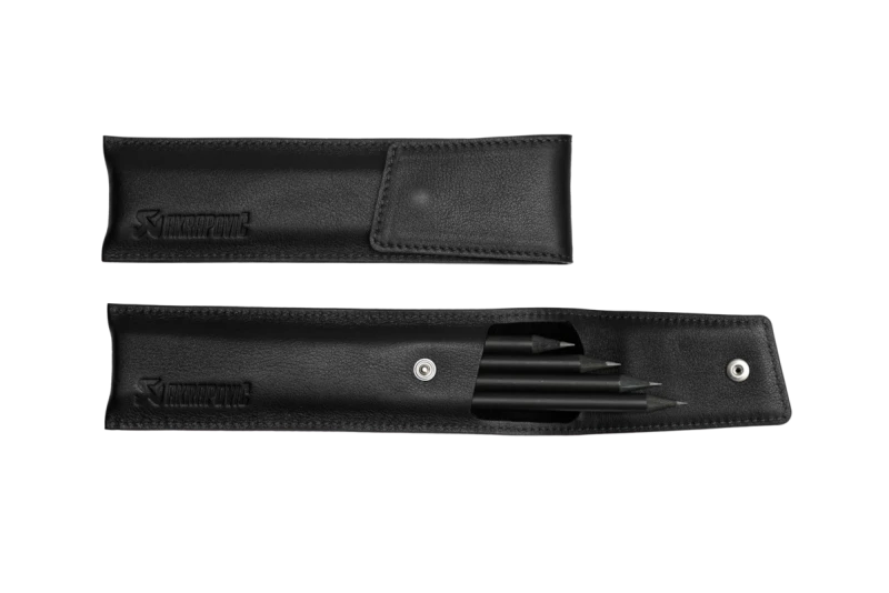 Akrapovic Leather Pencil Case - Black