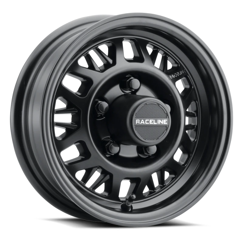 Raceline 451B Ryno TR Trailer 16x6in / 6X5.5 BP / 0mm Offset / 4.25mm Bore - Satin Black