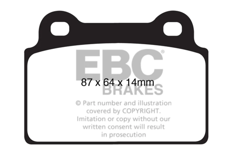 EBC Racing 08-16 Mitsubishi Lancer Evo 10 2.0L Turbo (1 Piece Rotor) RP-X Rear Brake Pads