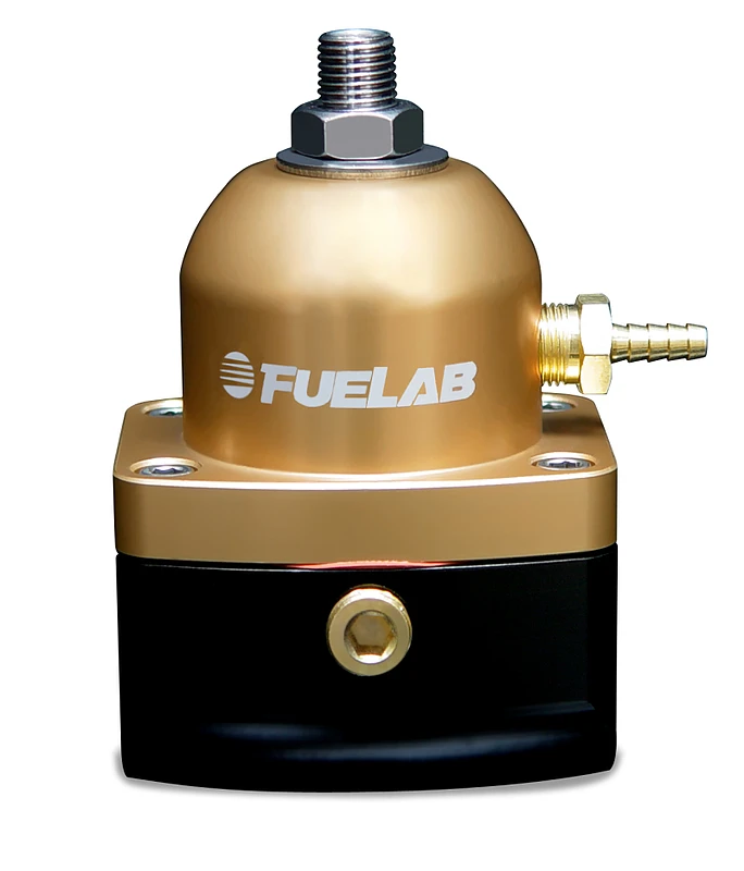 Fuelab 515 EFI Adjustable Fuel Pressure Regulator Large Seat 25-90 PSI (2) -10AN In (1) -6AN Return Gold
