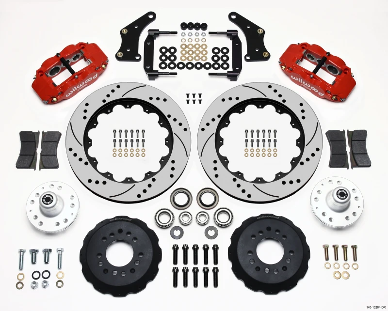 Wilwood Narrow Superlite 6R Vorderes Naben-Kit 14,00 Zoll Bohrung Rot Großes GM 57-70 Drop Spindel