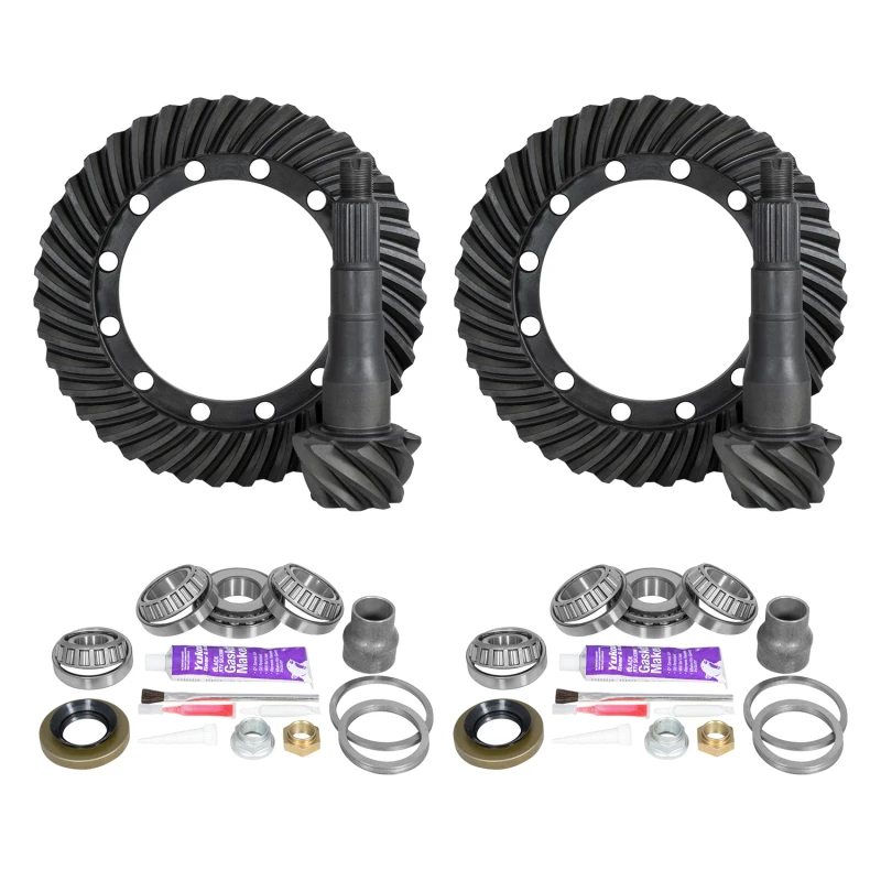 Yukon Gear Ring & Pinion Gear Kit Package Front & Rear with Install Kits