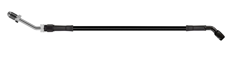Goodridge 76in Universal Kupplungsleitung mit schwarzen Zink-Fittings und schwarzen Schlauch - 45Grad Banjo mit M10-Anschluss