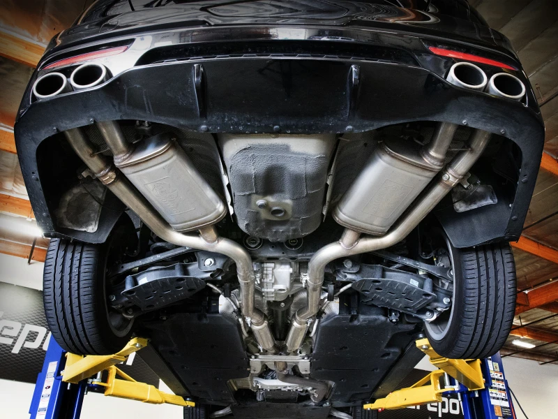 aFe Gemini XV 3in to Dual 2-1/2in 304 SS Cat-Back Exhaust w/ Cut-Out 18-21 Kia Stinger L4-2.0L (t)