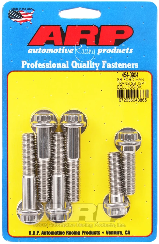 ARP Kleiner Block Ford Schaltgetriebe 12-Punkt-Glockenbolzen-Kit für Ford Kleiner Block - Poliertes Edelstahl