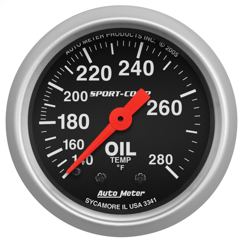 Autometer Sport-Comp 52.4mm 140-280 Deg F Mech Oil Temp Gauge