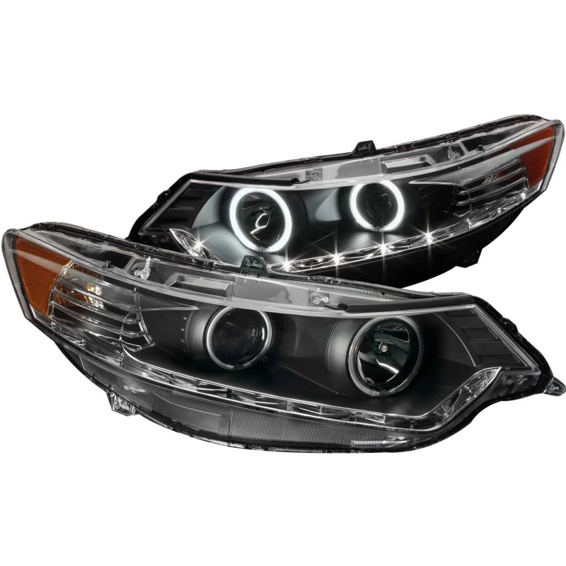 ANZO 2009-2012 Acura Tsx Projektor-Scheinwerfer mit Halo Schwarz (CCFL) (HID-kompatibel)
