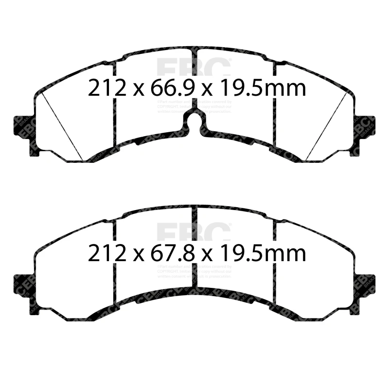 EBC 2019+ Chevrolet Silverado 2500 (2WD) Yellowstuff Front Brake Pads
