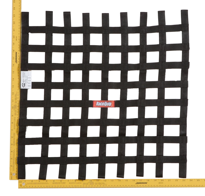 RaceQuip Black 24 X 24 SFI Ribbon Net