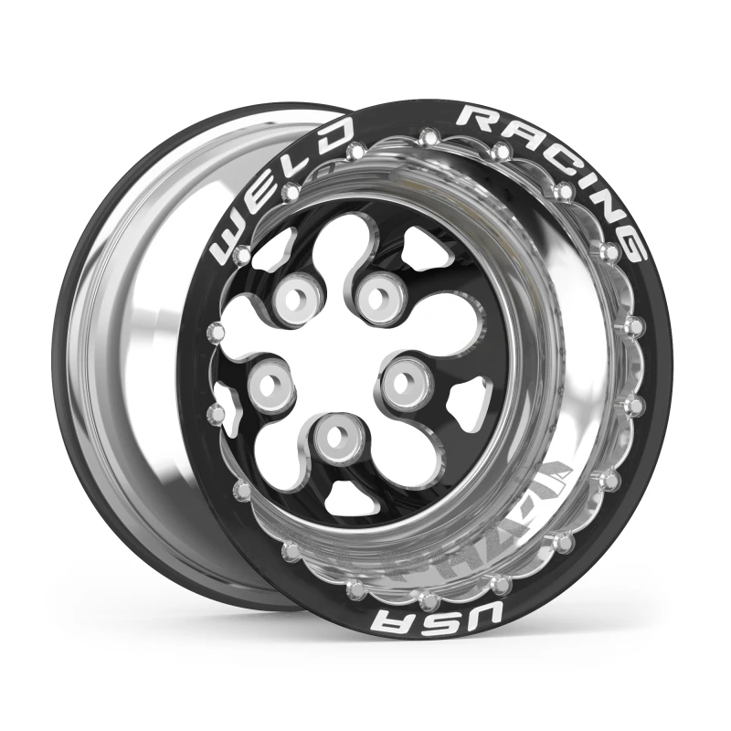 weld_83B-512276MB-67954dc0a012a Weld Alpha-1 15x14 / 5x4.75 BP / 4in. BS Black Wheel - Black Double Beadlock MT