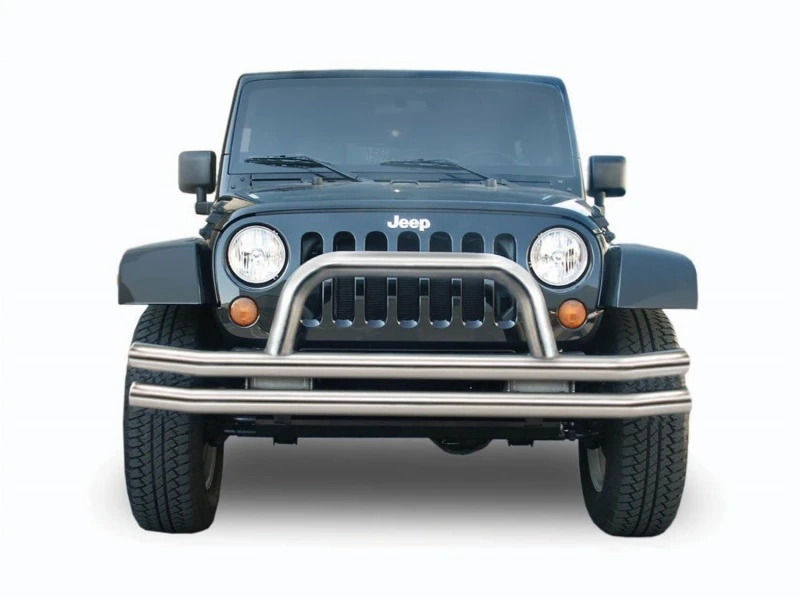 Rampage Doppelrohr Stoßstange vorne Edelstahl für 1976–1983 Jeep CJ5