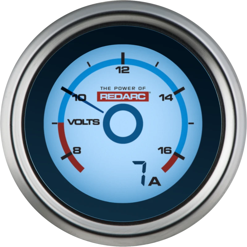 REDARC Single Battery Voltage Gauge w/Optional Current Display - 52mm
