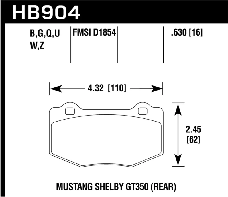 Hawk 15-17 Ford Mustang DTC-60 Verbund-Bremsbeläge hinten