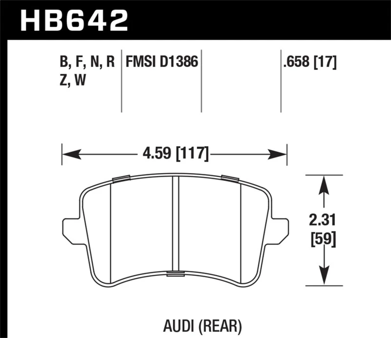 hawk-performance_HB642N.658-679341f185182 Hawk 2009-2014 Audi A4 HPS 5.0 Rear Brake Pads