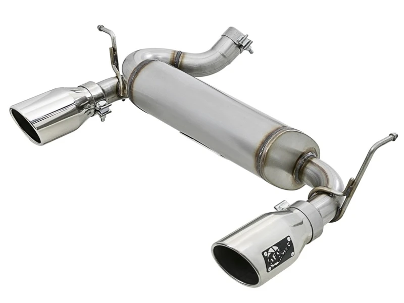 aFe Rebel Series 2,5 Zoll 409 SS Axle-Back Auspuff mit polierten Endstücken 07+ Jeep Wrangler (JK) V6 3,6L/3,8L