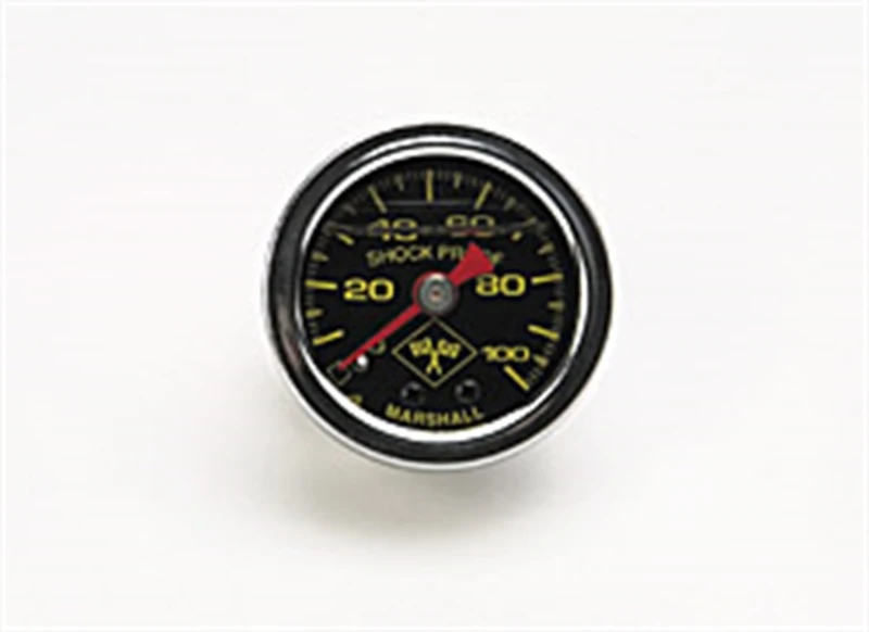 Russell Performance 100 psi fuel pressure gauge black face chrome case (Liquid-filled)