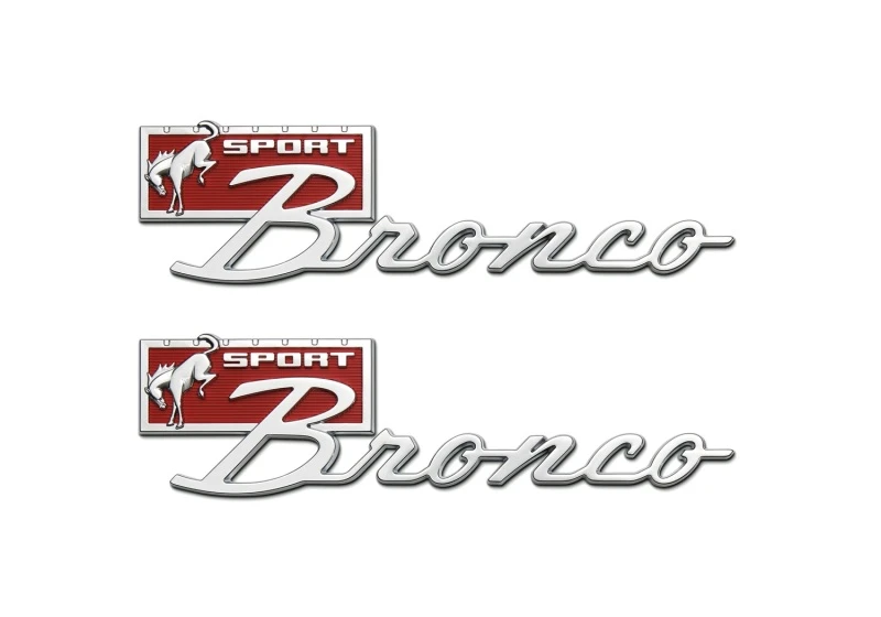 Ford Racing Bronco Sport Script Fender Badge Kit (übersetzt: Ford Racing Bronco Sport Schriftzug Kotflügel-Emblem-Kit)