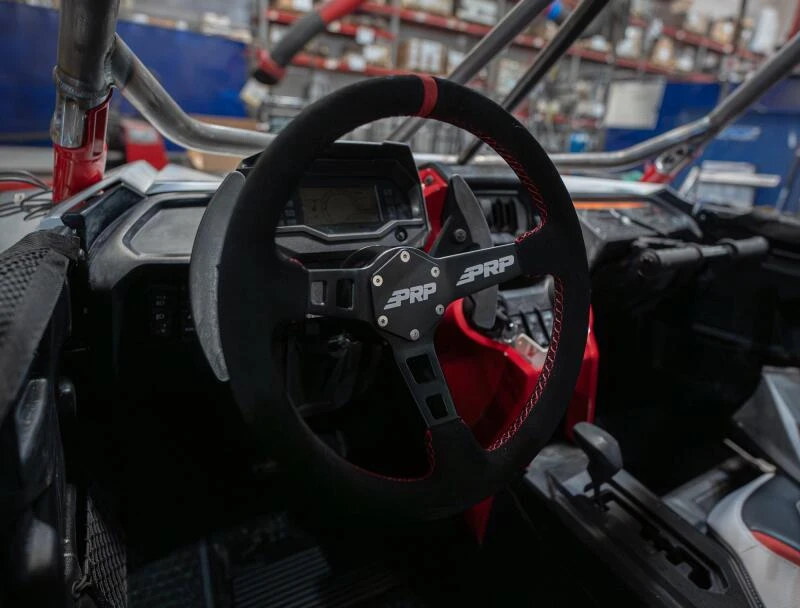 PRP Deep Dish Suede Steering Wheel - Red
