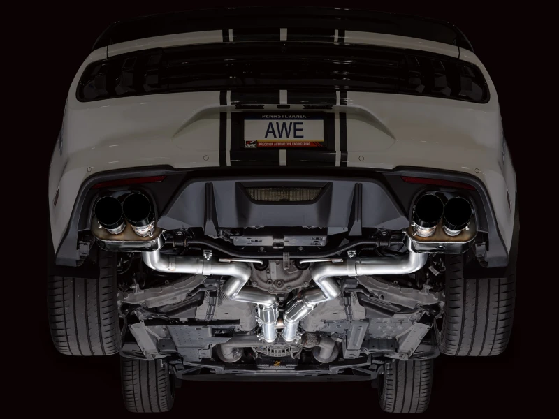AWE 18-23 S550 Mustang GT SwitchPath Exhaust - Diamond Black Tips