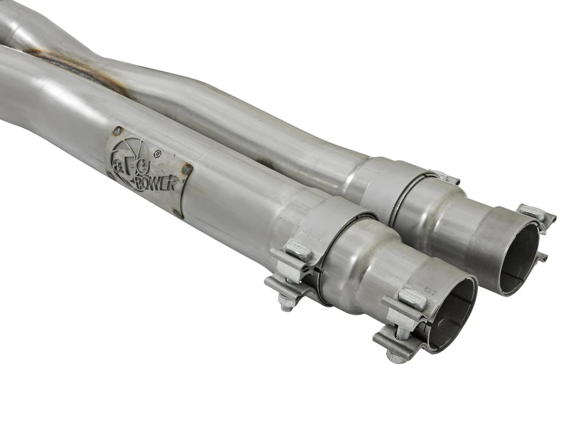 aFe MACHForce XP 3in 304 SS Cat-Back-Auspuffanlagen mit schwarzen Endrohren 15-17 Ford Mustang GT V8-5.0L/V6-3.7L