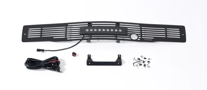 Putco 15-17 Ford F-150 Stoßstangen-Grill-Einsatz - SS-Schwarz-Bar-Design mit Heizstecker und 10-Zoll-Luminix-Lichtleiste