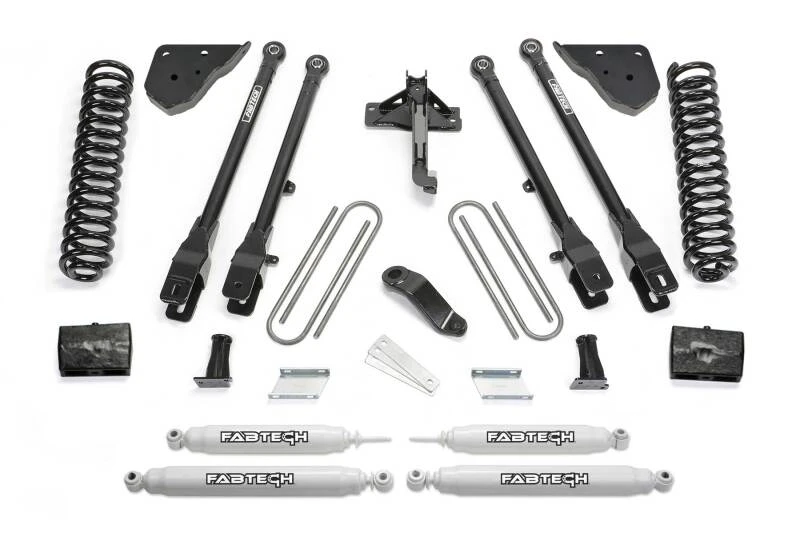 Fabtech 23-24 Ford F450/F550 4WD 6-Zoll-4-Link-Lift-Kit mit Performance-Stoßdämpfern