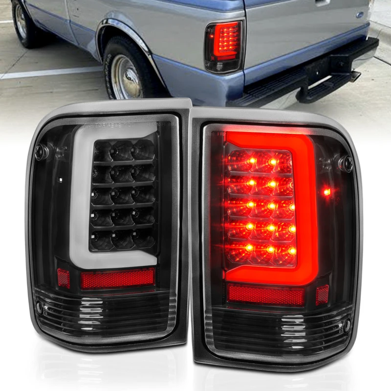 ANZO 1993-1997 Ford Ranger LED-Rückfahrscheinwerfer mit Lichtleiste Schwarz Gehäuse Klar Linse