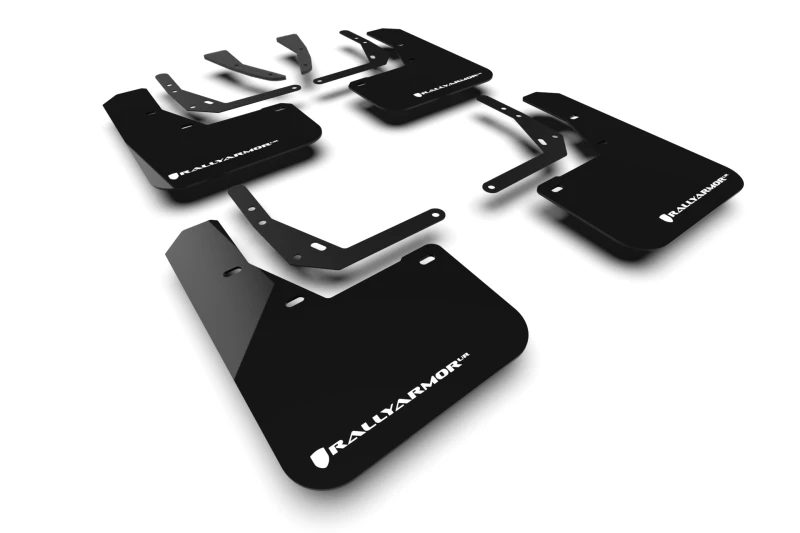 Rally Armor 2024 Hyundai Kona/Kona EV Schwarz UR Schmutzfänger mit weißem Logo