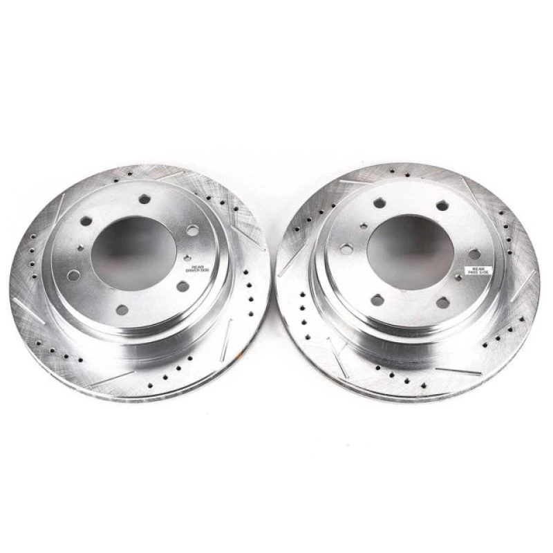 Power Stop Rear Evolution Drilled & Slotted Rotors - Pair for 00-06 Mitsubishi Montero
