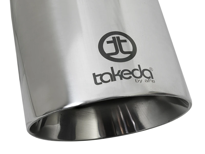 aFe Takeda 304 Edelstahl-Klemm-Endrohr 2,5 Zoll Einlass / 4,5 Zoll Auslass / 9 Zoll L - Poliert