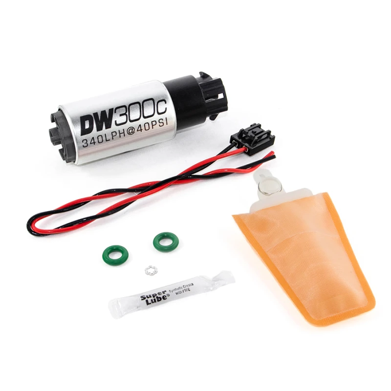 DeatschWerks 340lph DW300C Kompakte Kraftstoffpumpe mit 04+ Lotus Elise/Exige Einbau-Kit (mit Befestigungsklammern)
