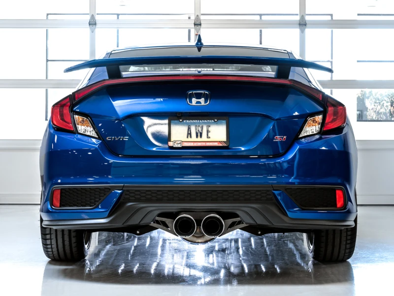 AWE Tuning 2016+ Honda Civic Si Touring Edition Auspuff mit Frontrohr und Dual Chrome Silber Endrohren