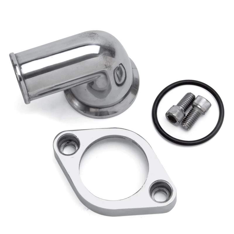 Edelbrock Wasserhals Sbc/BBC 90-Grad Zwei-Teilig Guss SwIVel Poliert