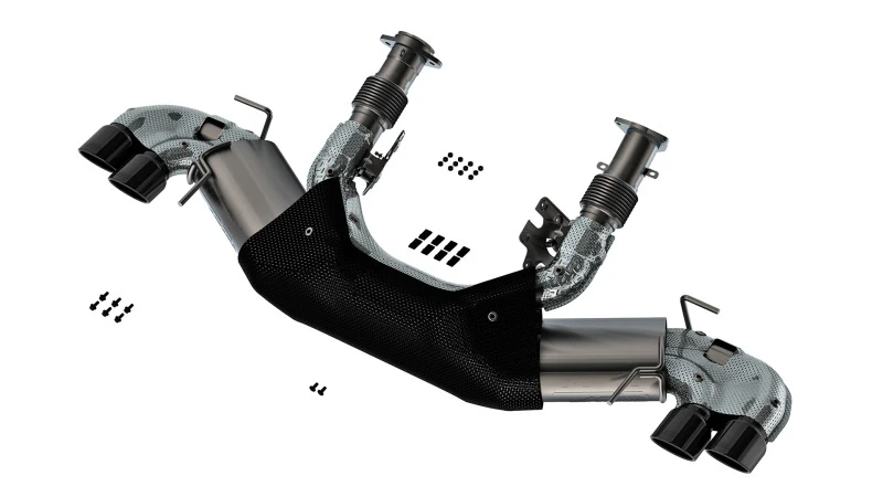 Borla 20-23 Chevy Corvette 6.2L V8 AT ohne NPP 3in ATAK Catback-Auspuff - Schwarze Chrom-Spitzen