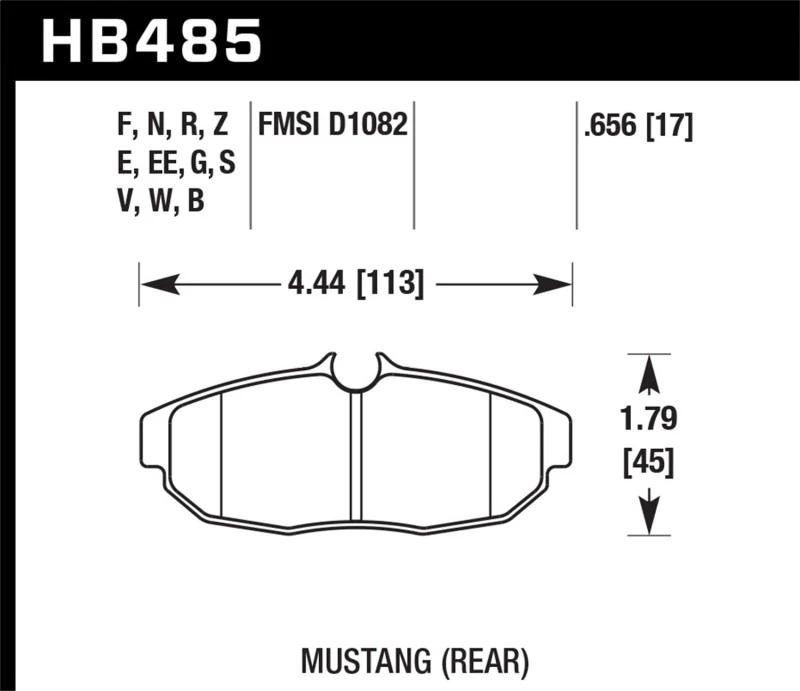 Hawk 05-14 Ford Mustang Heck ER-1 Bremse Pad Set