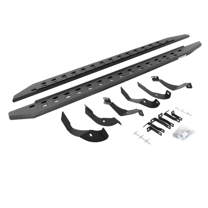 Go Rhino 15-19 GMC Sierra 2500/3500HD CC Dsl RB20 Slim Laufbrett-Kit (mit Halterungen) - Bedliner Ct