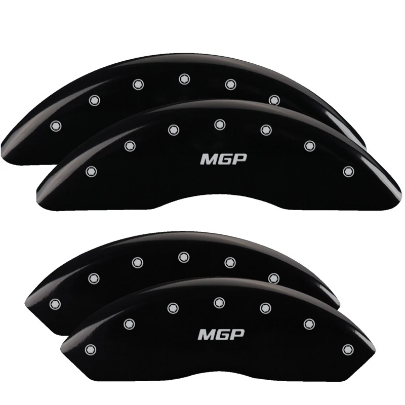 MGP 4 Bremse Caliper Abdeckungen Gravur Vorne & Hinten MGP Schwarz finish Silber