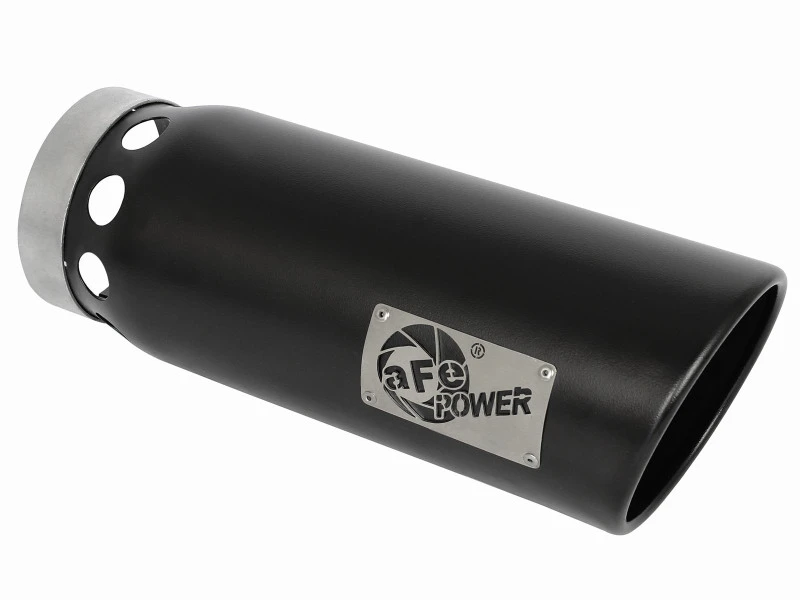 aFe MACHForce XP Cat-Back SS-304 5-Zoll-Intercooled-Endschalldämpfer 5-Zoll-Einlass x 6-Zoll-Auslass x 16-Zoll-Länge Rechts Schwarz