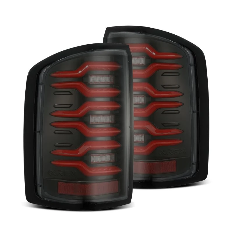 AlphaRex 14-18 GMC Sierra 1500/2500HD/3500HD LUXX-Serie LED-Rückfahrscheinwerfer Schwarz/Rot mit aktiver Lichtsequenz Signal